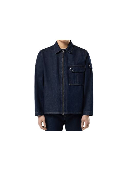Comfort-fit overshirt with zip fastening Stone Island | L2S14 1200002 S00J7VJ201 BLUE RINSE